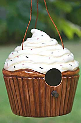 Popular Unique Birdhouses Ceramic Cupcake Birdhouse