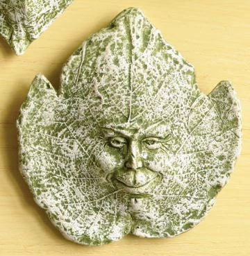 Ancient Graffiti Ceramic Leaf Spirits Plaque
