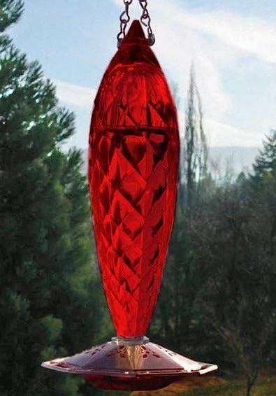 Songbird Essentials Hummingbird Feeders Cut Glass Ruby Hummingbird Feeder