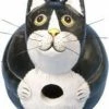 Bobbo Black And White Fat Cat Wooden Birdhouse Unique Birdhouses